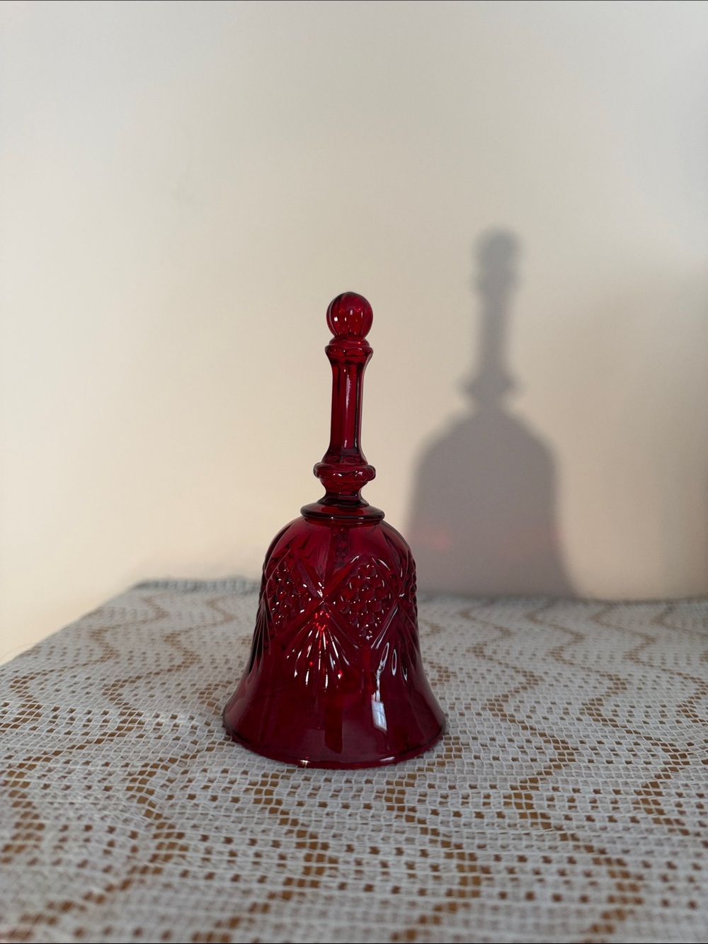 Shannon Crystal Ruby Red Bell by Godinger